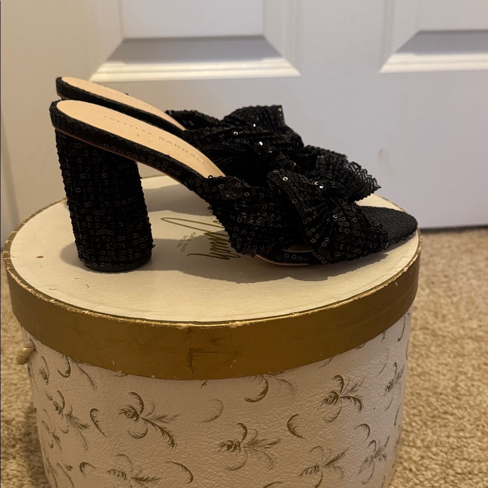Loeffler Randall sequin bow sandal heels - Picture 4 of 6